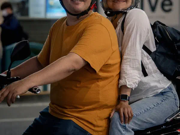 Photography: A couple on a scooter, Kyoto.