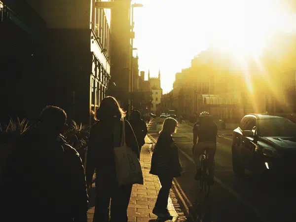 Photography: The last of the sun down a street in Cambridge.