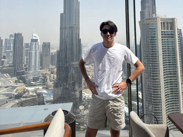 Dubai, United Arab Emirates: The Burj Khalifa, seen from a rooftop in Downtown Dubai.