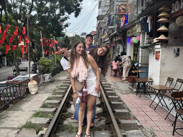 Hanoi, Vietnam: Hanoi’s Train Street, where cafés line the railway tracks.