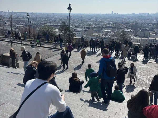 Paris, France: Paris from the steps below Sacré-Cœur, Montmartre.