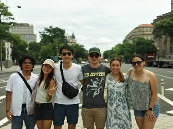 Washington, D.C., United States: With friends on the Mall, between the museums.